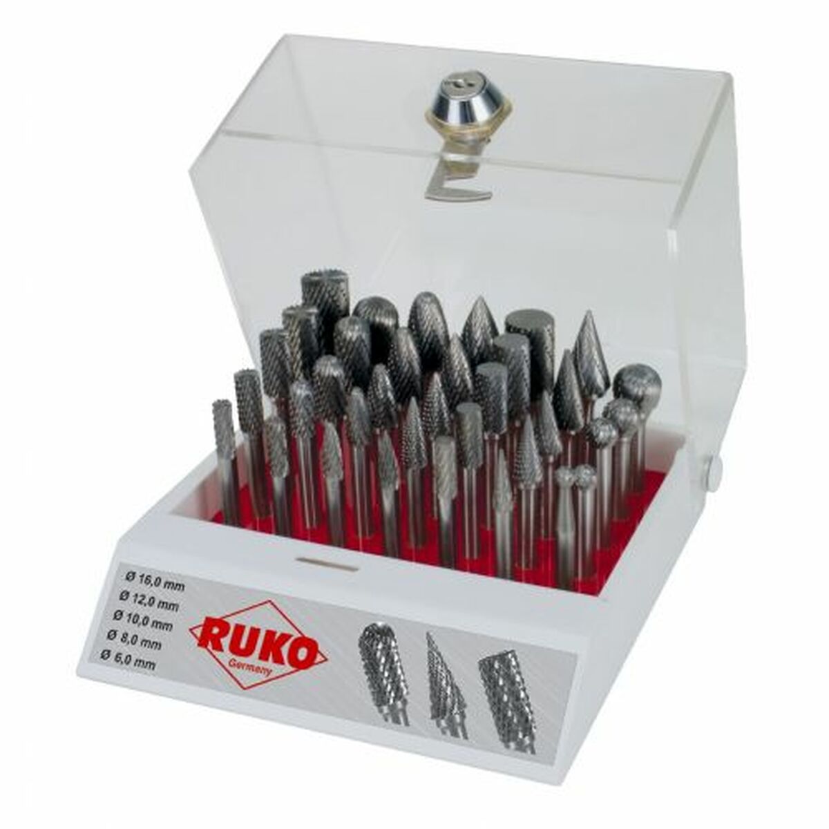 Conjunto de fresas multiusos RUKO Metal duro (HM) 35 Peças