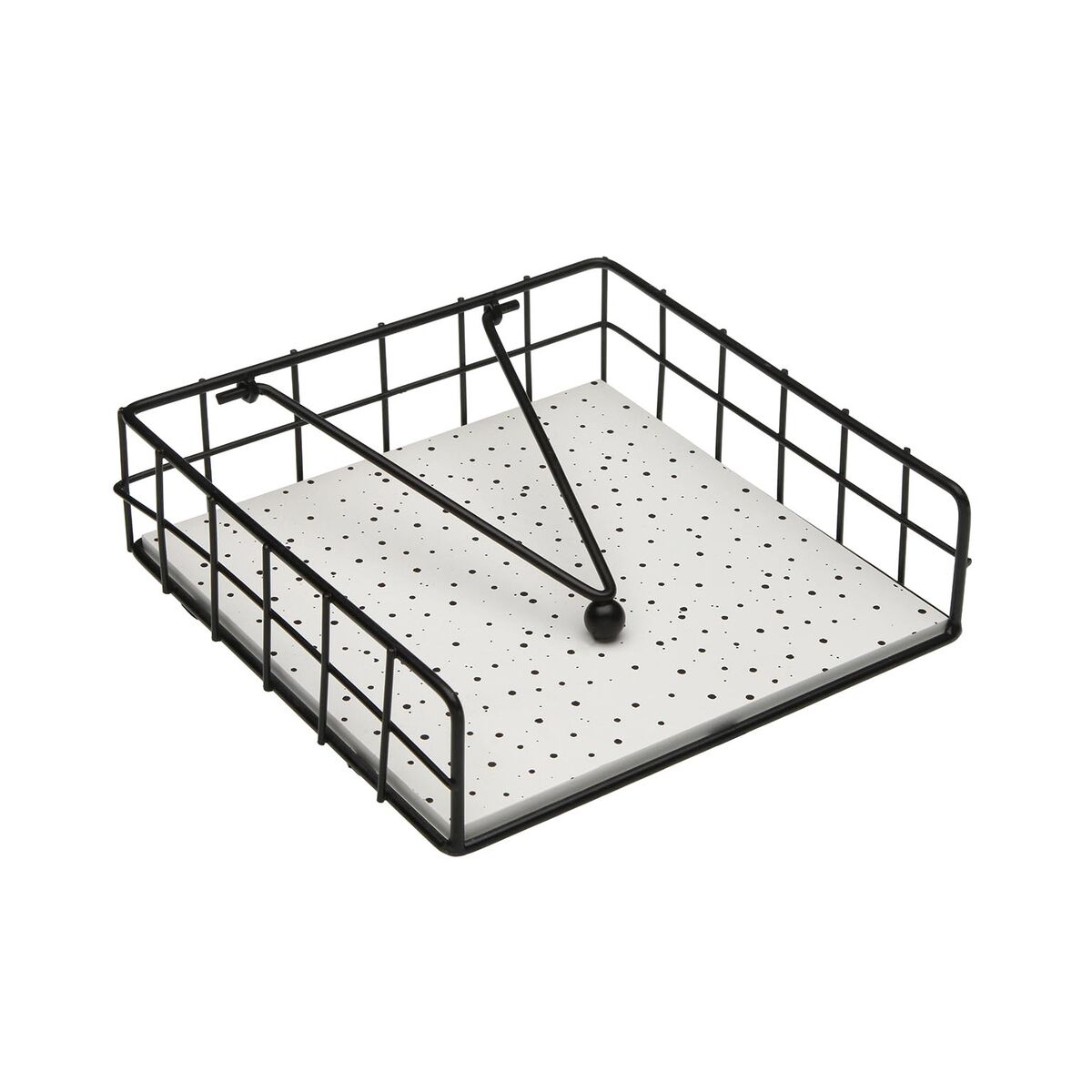 Porta-guardanapos Versa SPECKLE Aço Madeira MDF 18 x 7 x 18 cm