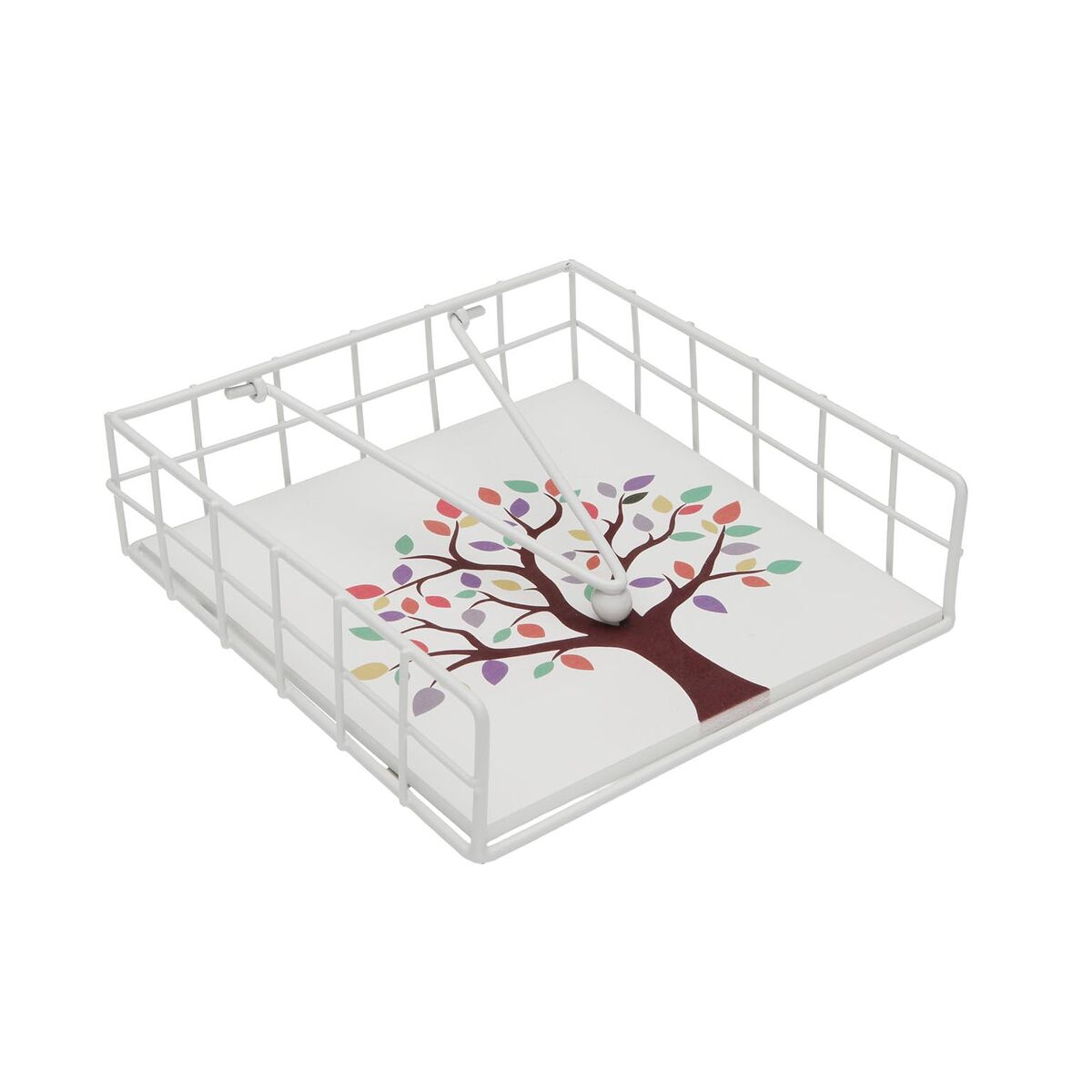 Porta-guardanapos Versa TREE Aço Madeira MDF 18 x 7 x 18 cm