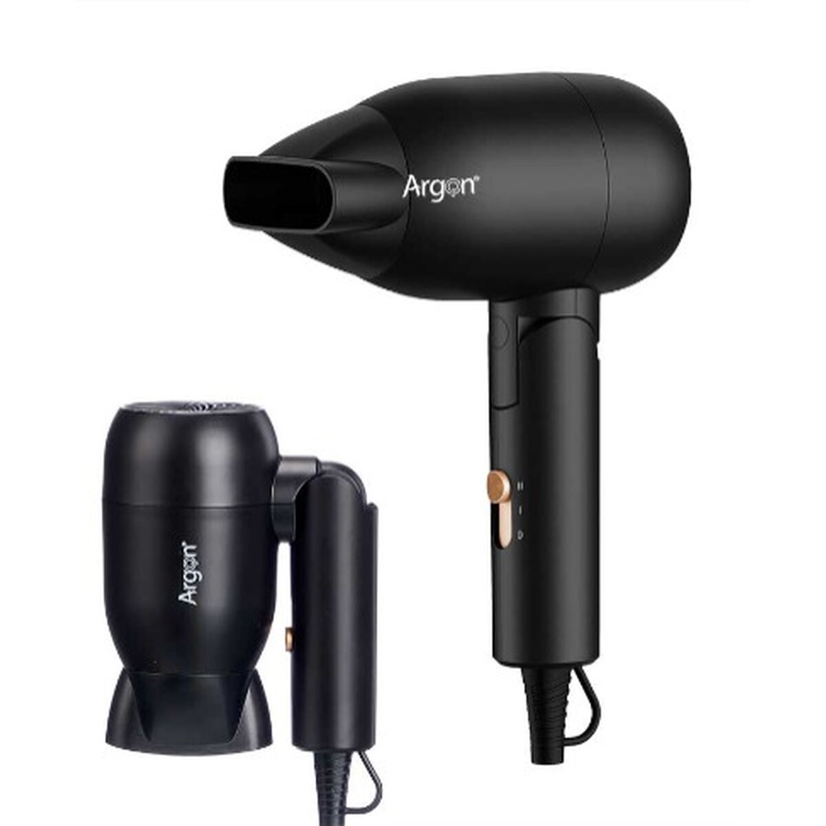 Secador de Cabelo Dobrável Argon Preto Dourado 1500 W