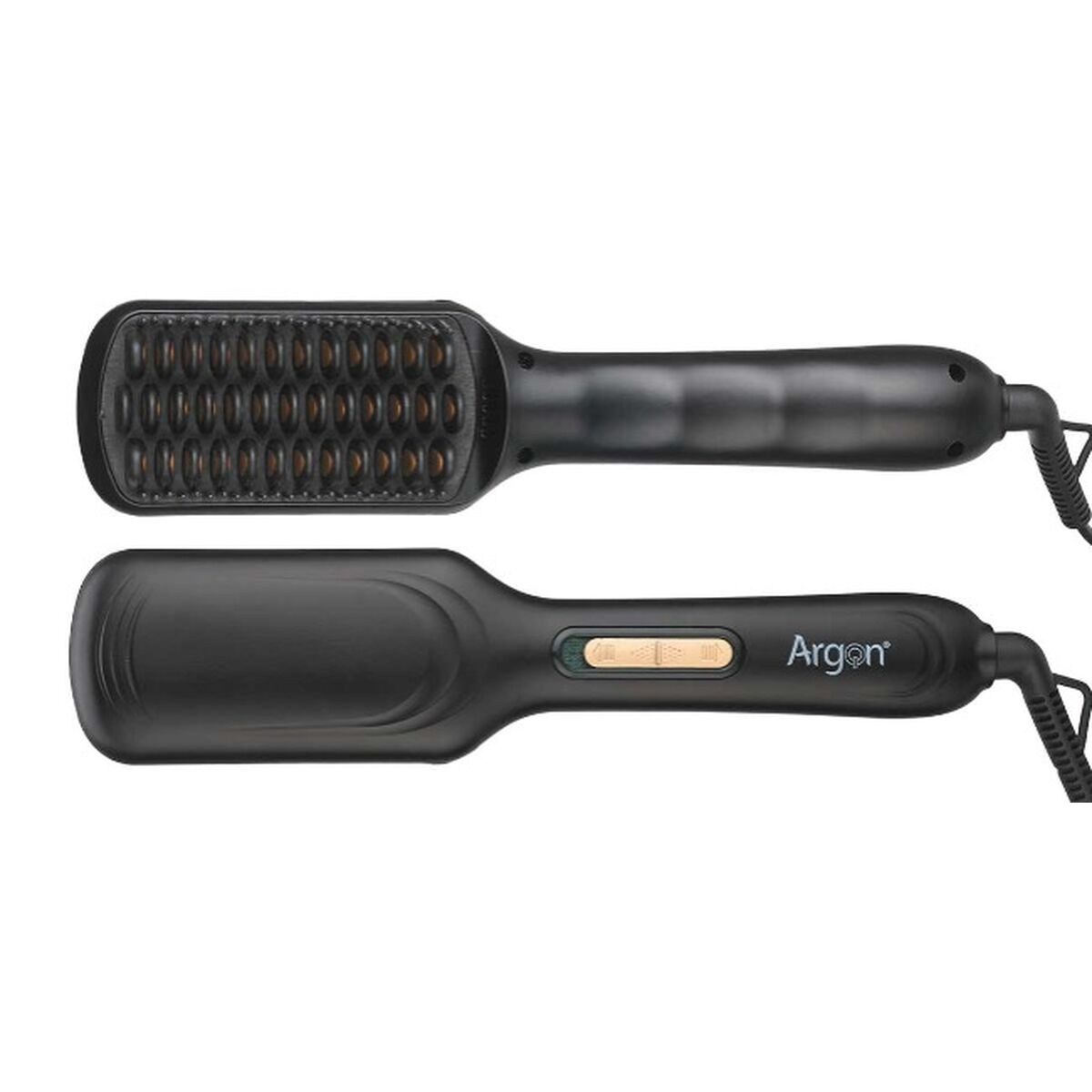 Escova de alisamento Argon Preto Dourado Metal Cerâmica Plástico 40 W
