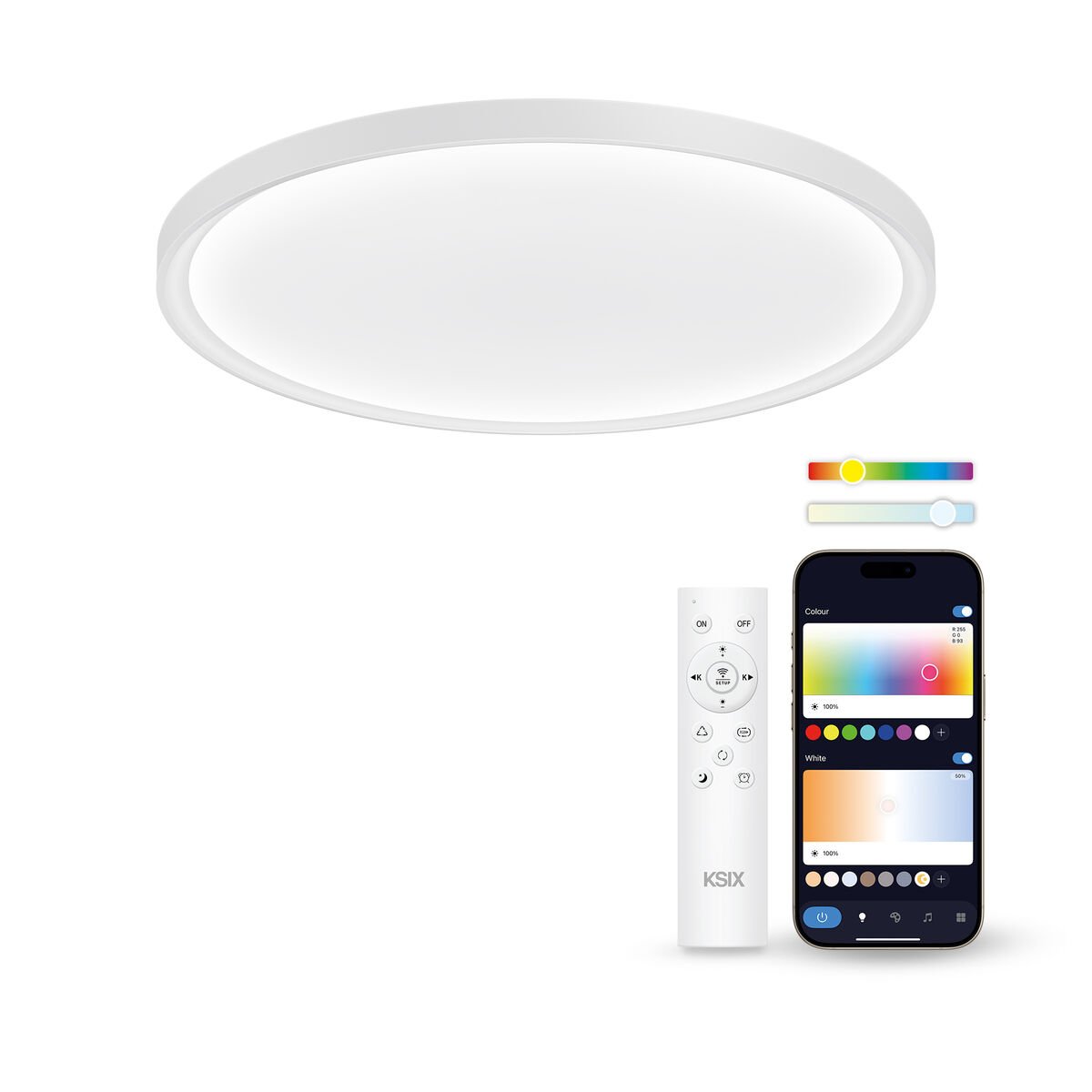 Lâmpada de Teto LED KSIX SmartLED KSIX Halo 2 Branco Plástico 25 W (3000k - 6500k) (6500 K)