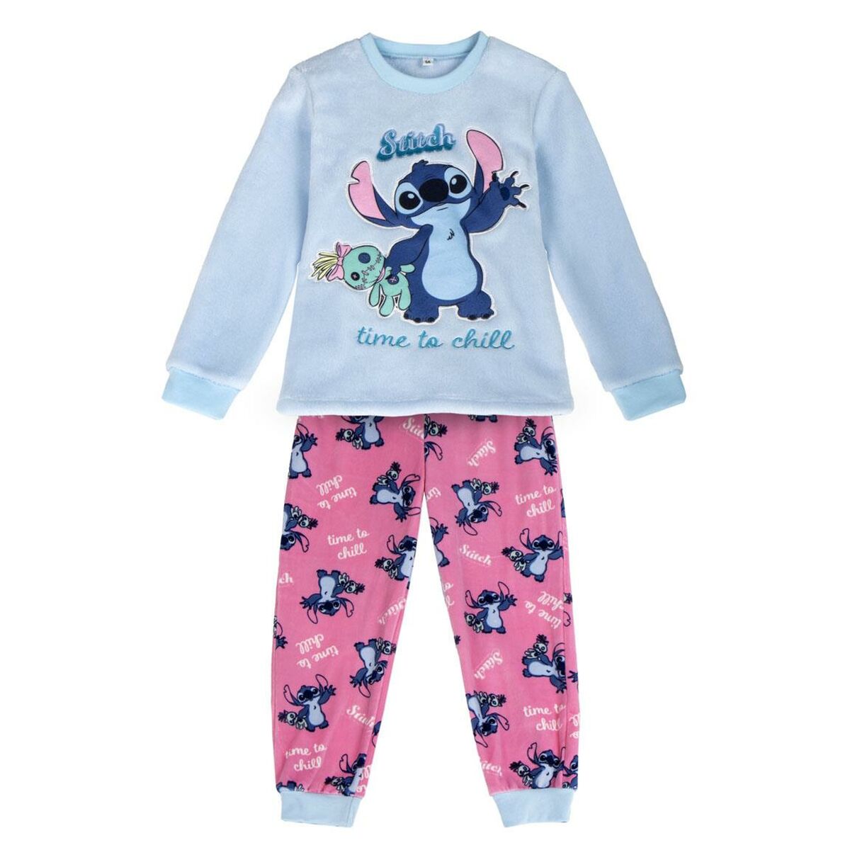 Pijama Infantil Stitch Azul Claro