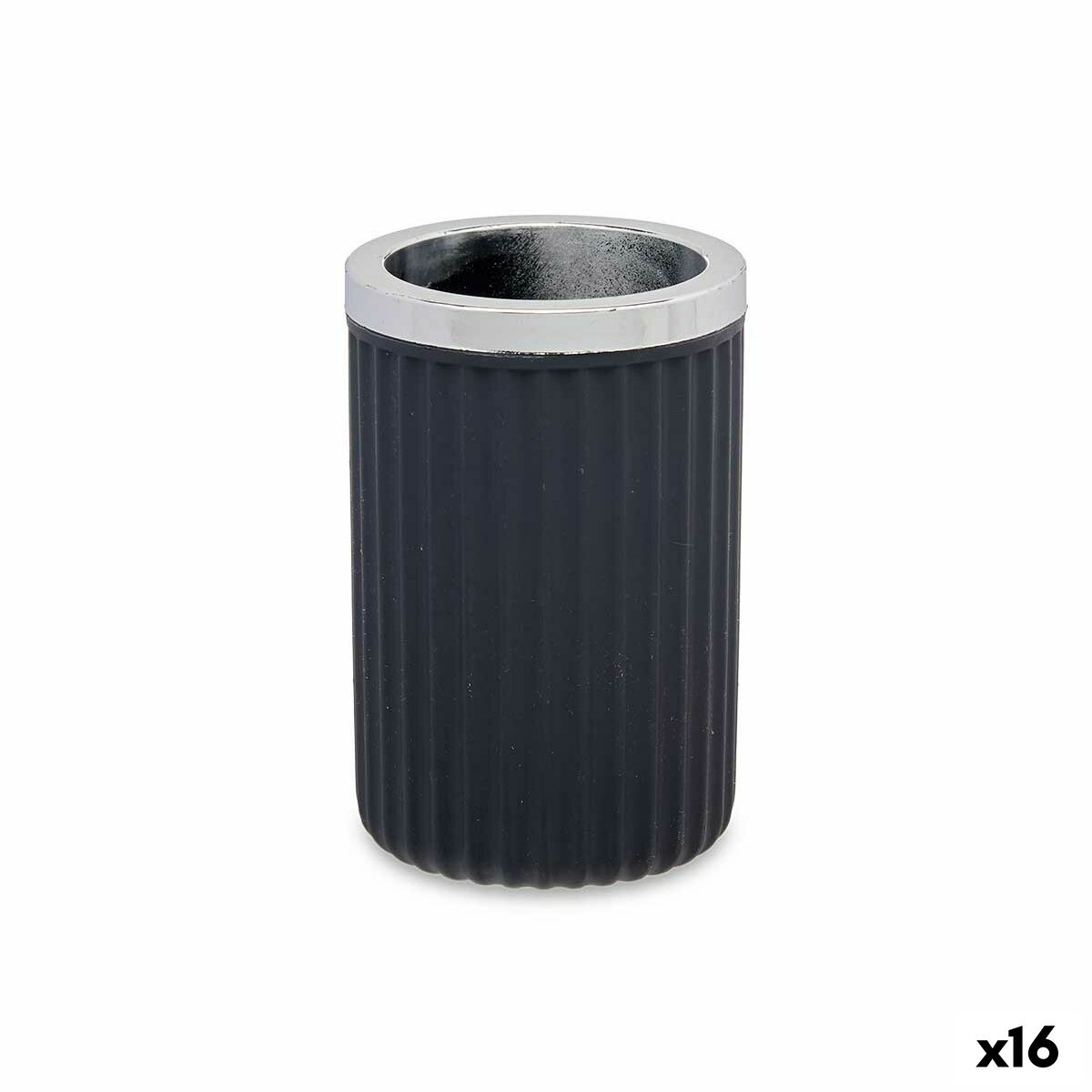 Copo Berilo Antracite Plástico 7,5 x 11,5 x 7,5 cm (16 Unidades)
