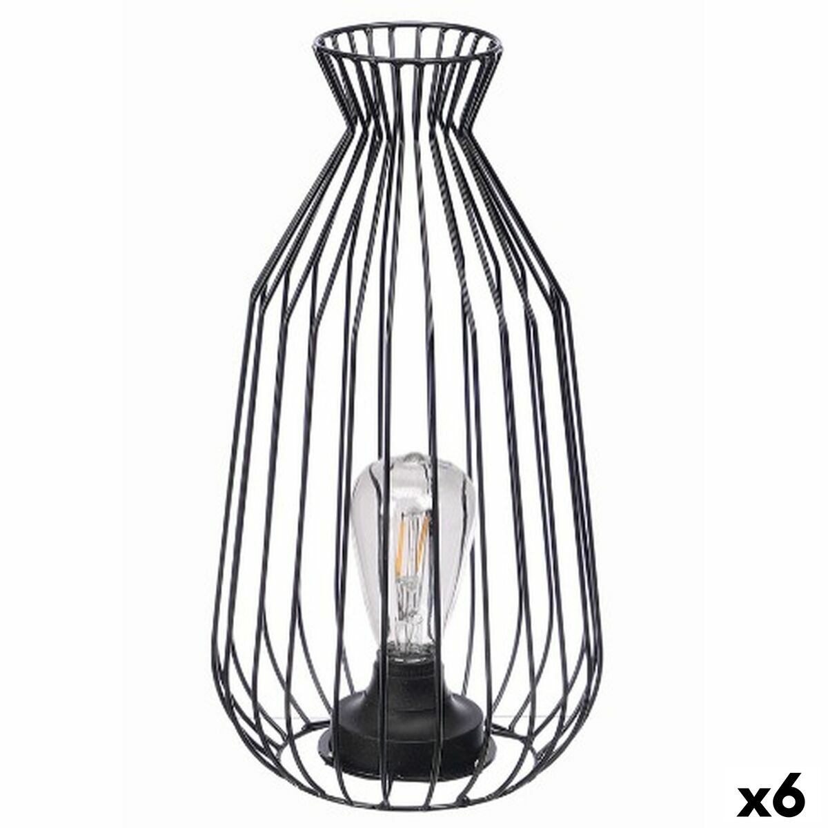 Lâmpada de mesa Gift Decor Preto (6 Unidades)