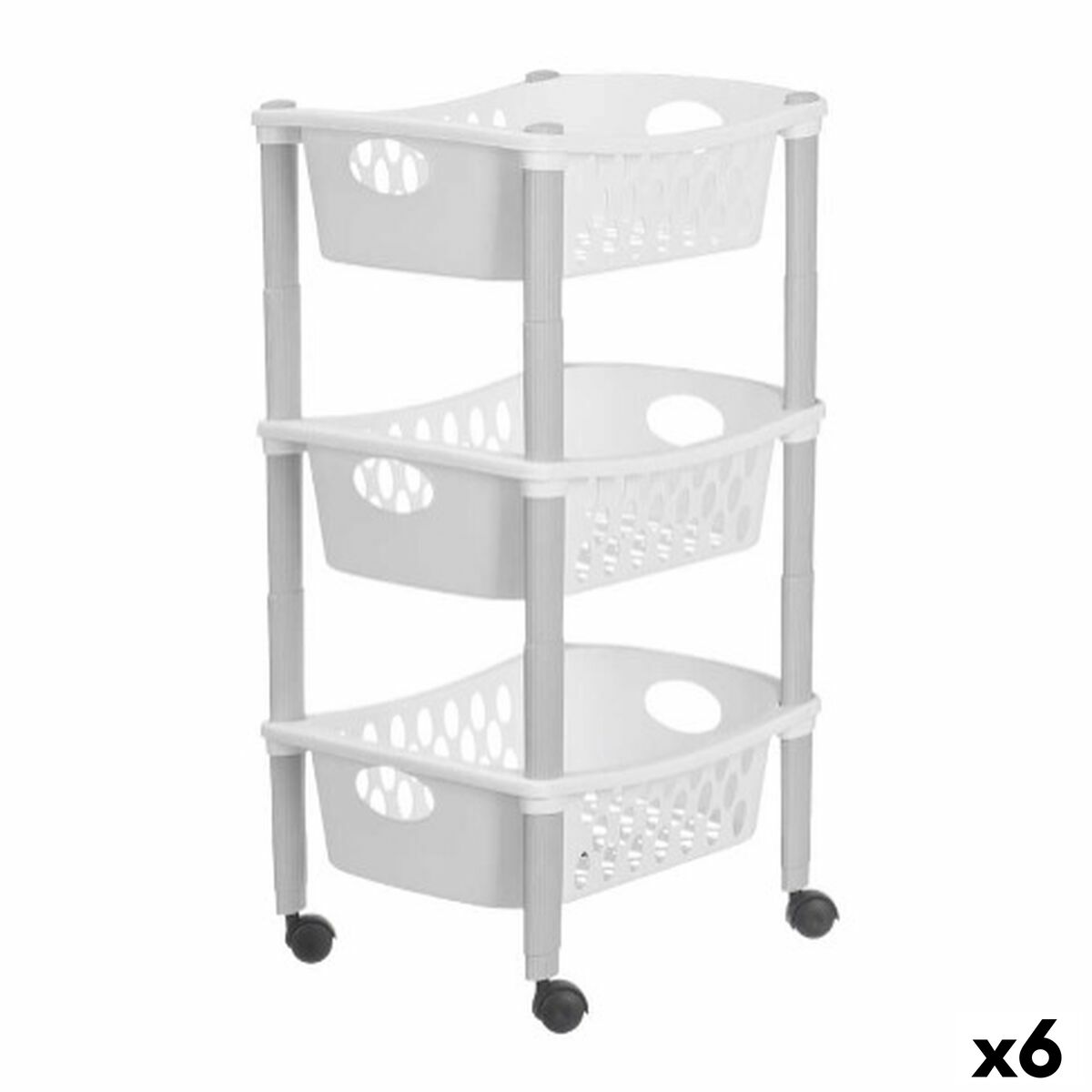 Carrinho de Vegetais Stefanplast Branco Plástico 40 x 29,5 x 68,5 cm (6 Unidades)