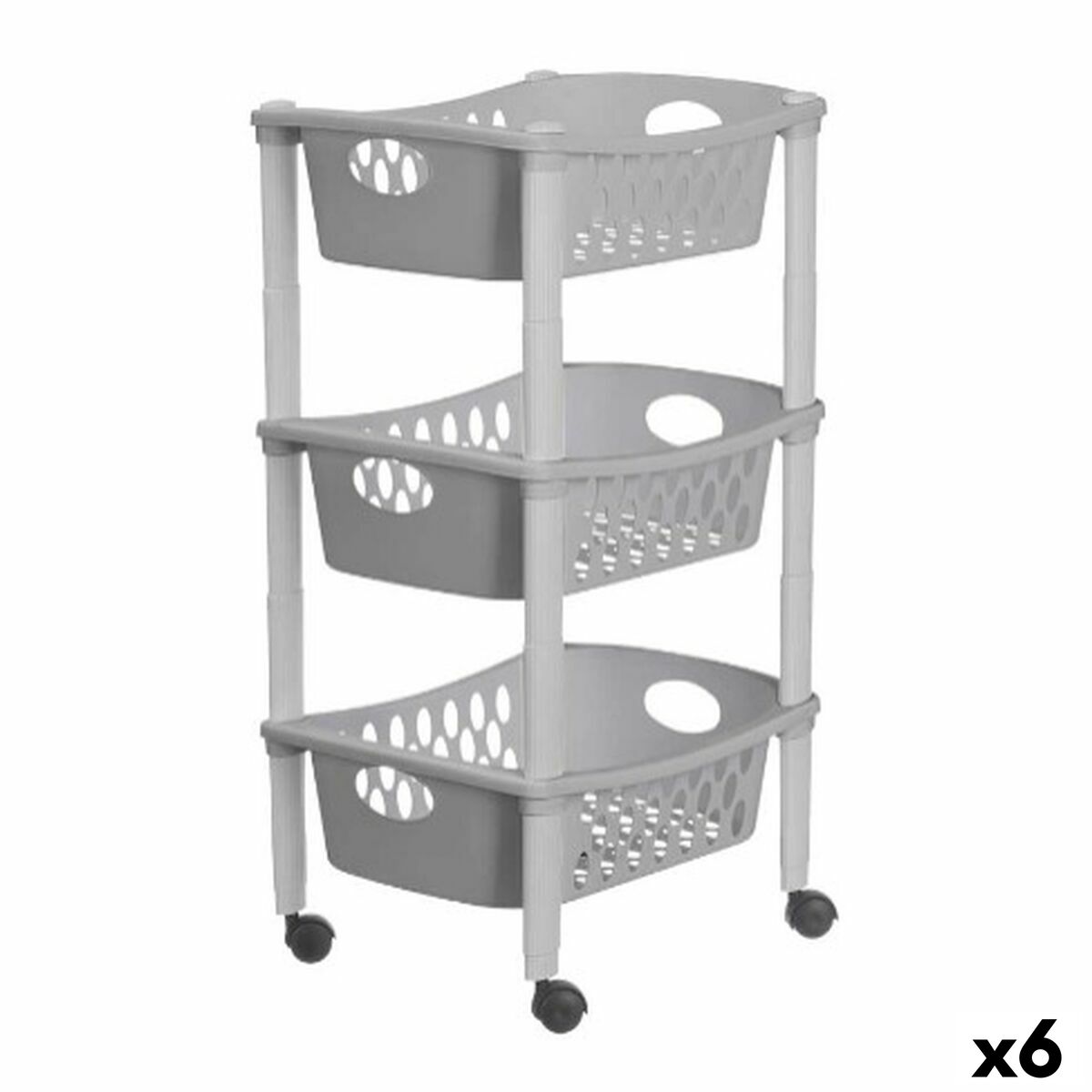 Carrinho de Vegetais Stefanplast Cinzento Plástico 40 x 29,5 x 68,5 cm (6 Unidades)