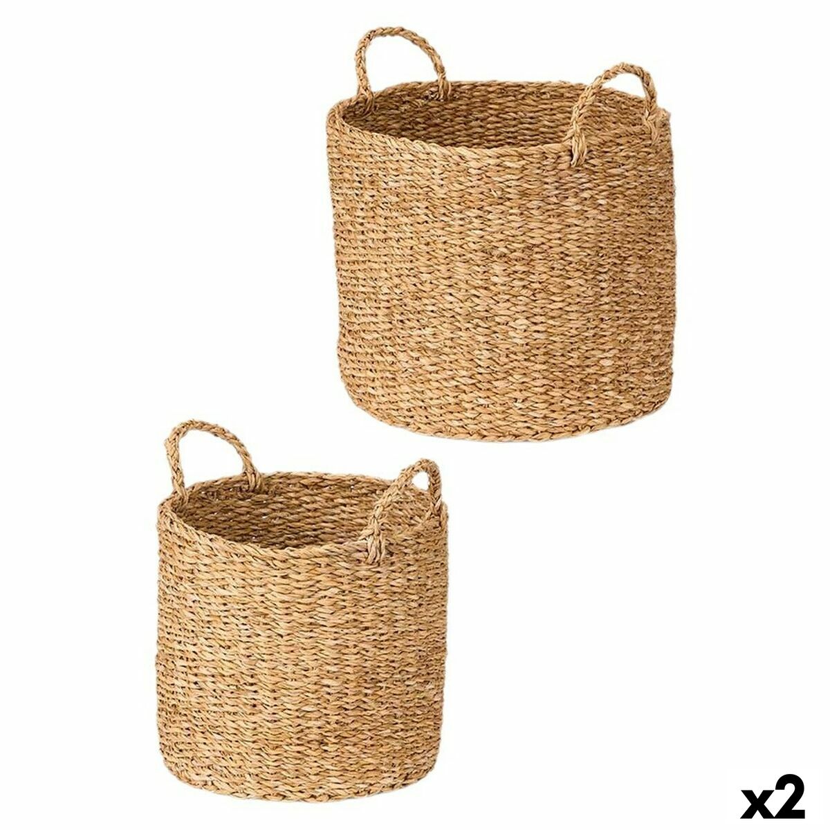 Conjunto de Cestos Gift Decor Castanho Algas marinhas 2 Peças (2 Unidades)