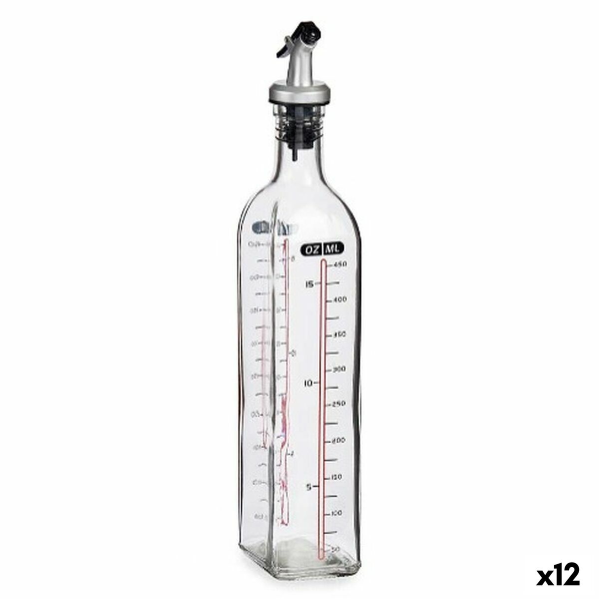 Galheteiro Vivalto Transparente Vidro Silicone Polipropileno 500 ml (12 Unidades)