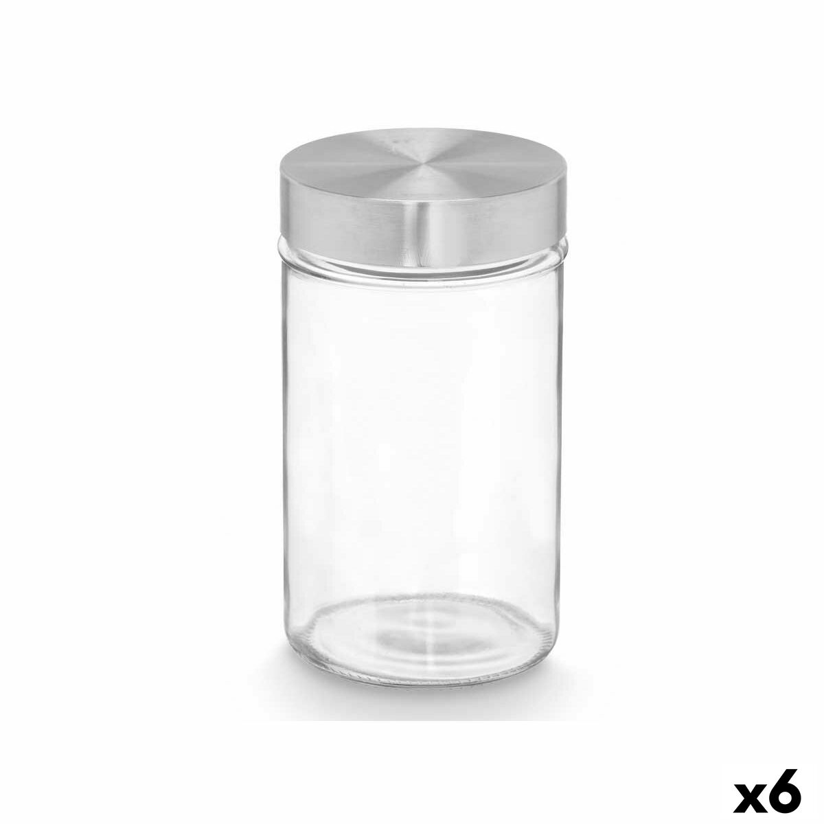 Bote Vivalto Transparente Prateado 1 L (6 Unidades)