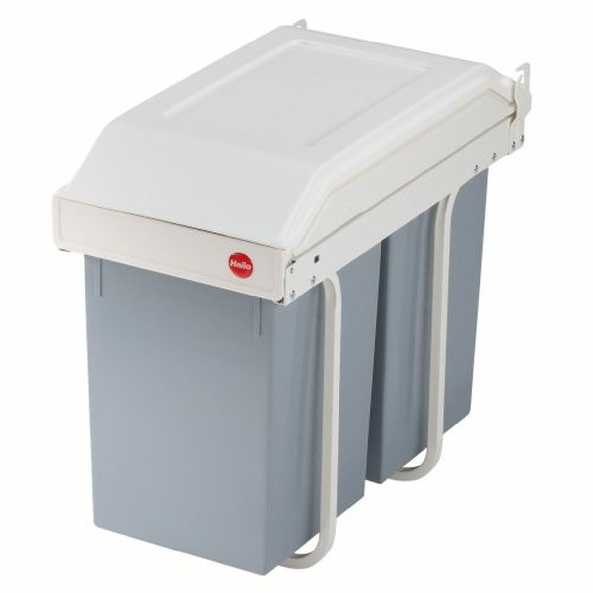 Caixote do lixo Hailo Multi-Box duo L Branco Cinzento Creme Aço Plástico 2 gavetas 14 L Integrável (2 Unidades)
