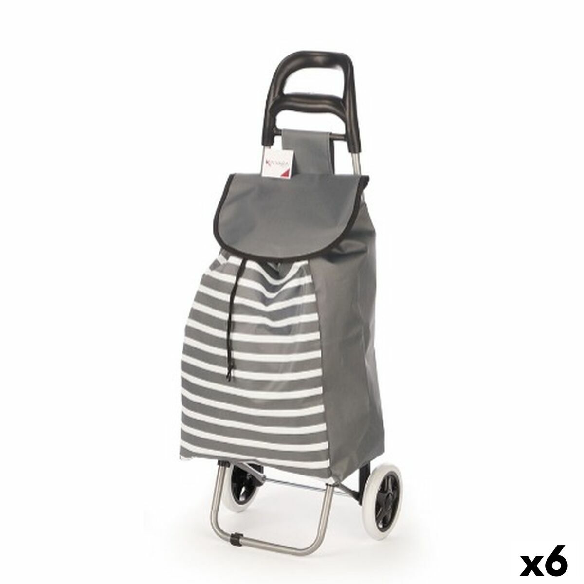 Carro de Compras Kinvara Branco Cinzento 33 L 35,5 x 28 x 94 cm Riscas (6 Unidades)