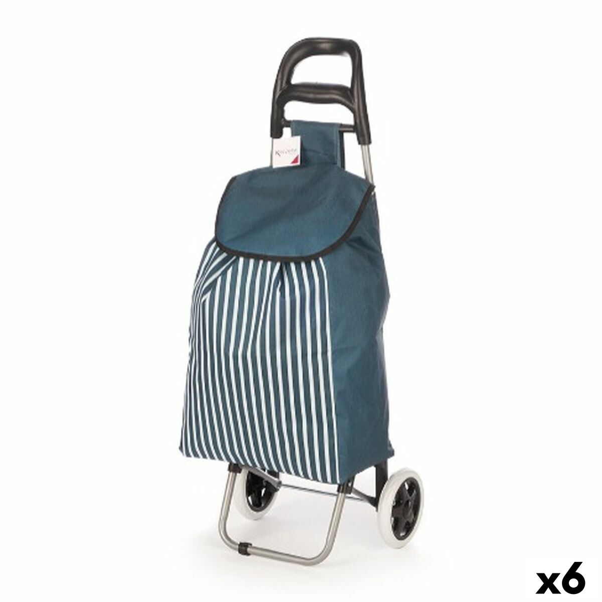 Carro de Compras Kinvara Azul Branco 33 L 35,5 x 28 x 94 cm Riscas (6 Unidades)