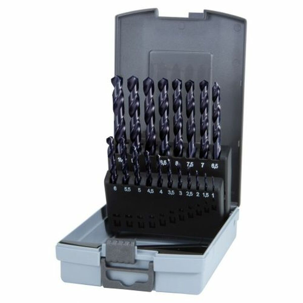 Conjunto de brocas RUKO VA HSSE-Co 5 TiAlN 1-10 mm DIN 338 Helicoidal Aço de alta velocidade (HSS) 19 Peças