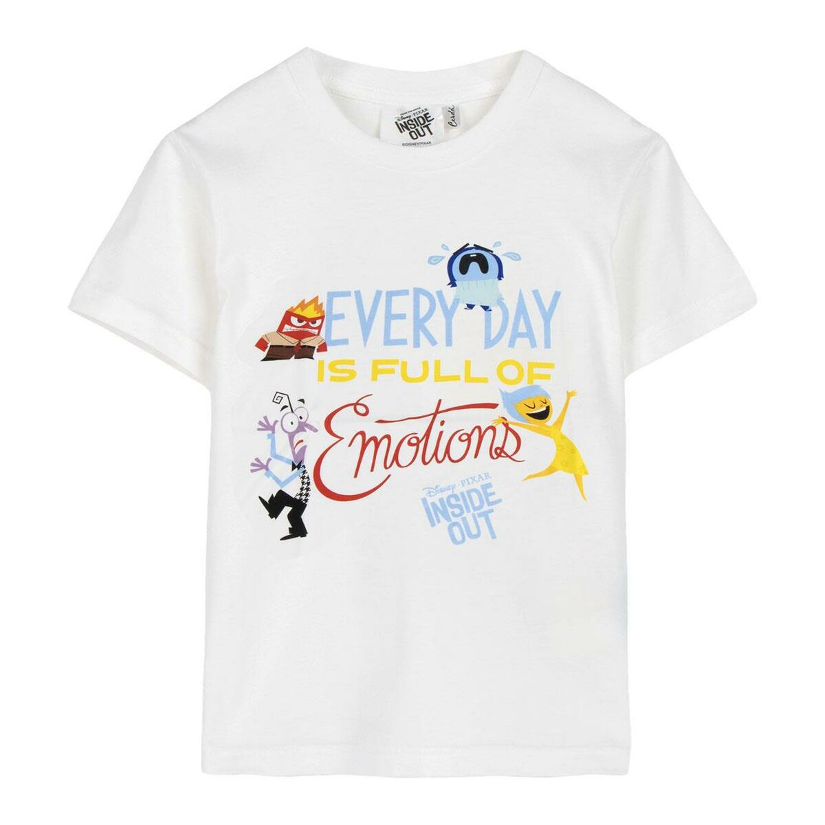 Camisola de Manga Curta Infantil Inside Out Branco