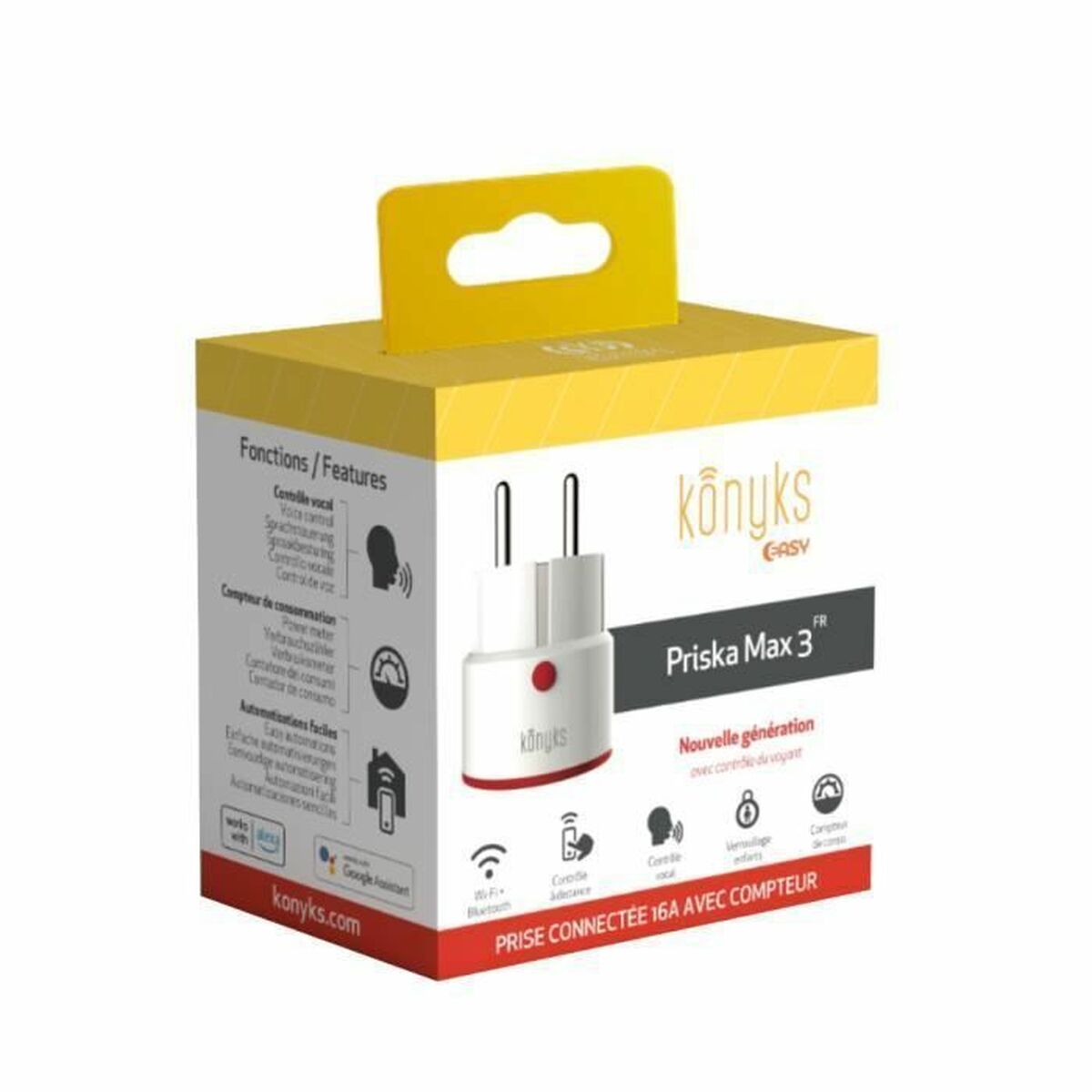 Tomada com contador de consumo Konyks Priska Max 3 FR 16 A