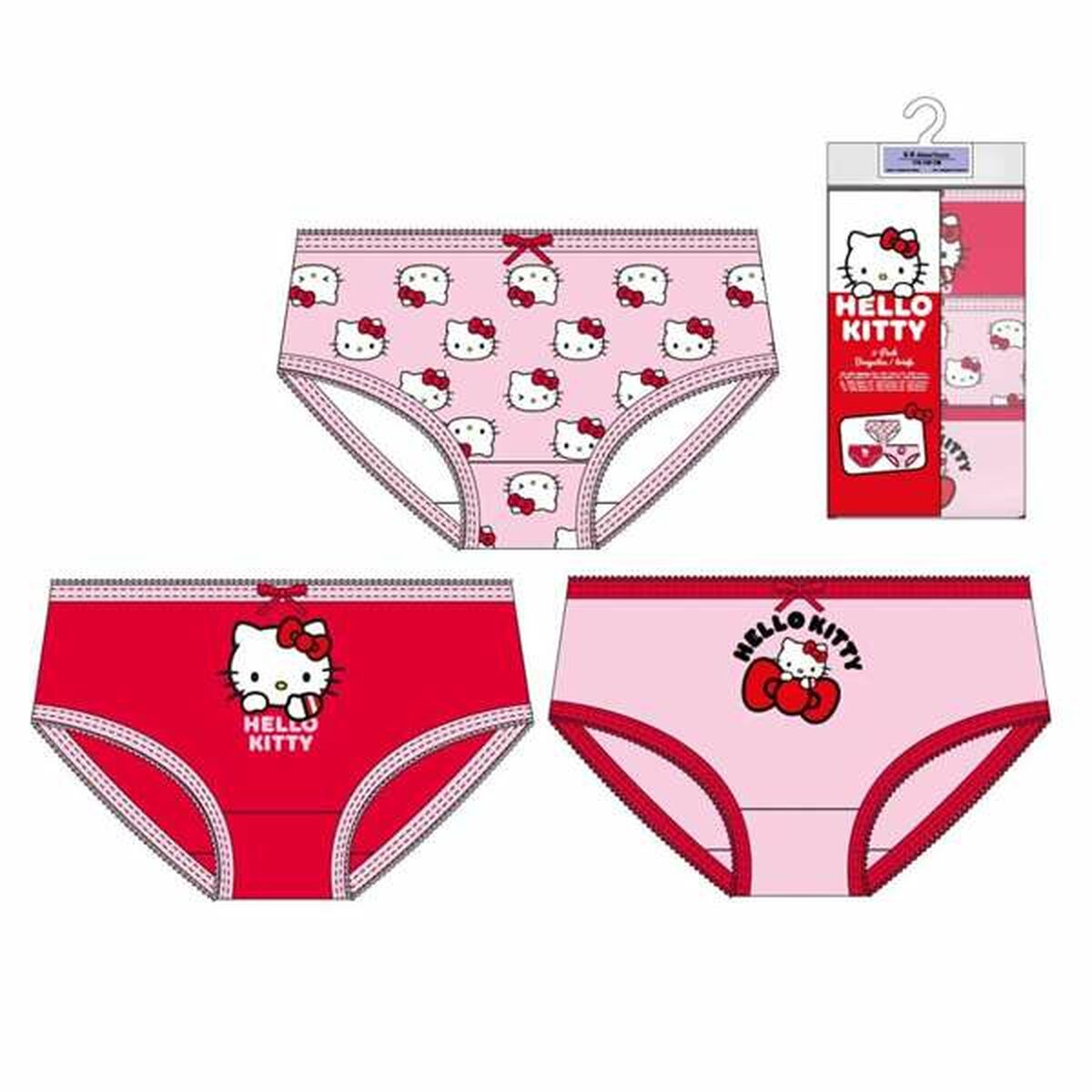 Conjunto de Cuecas para Menina Hello Kitty Multicolor