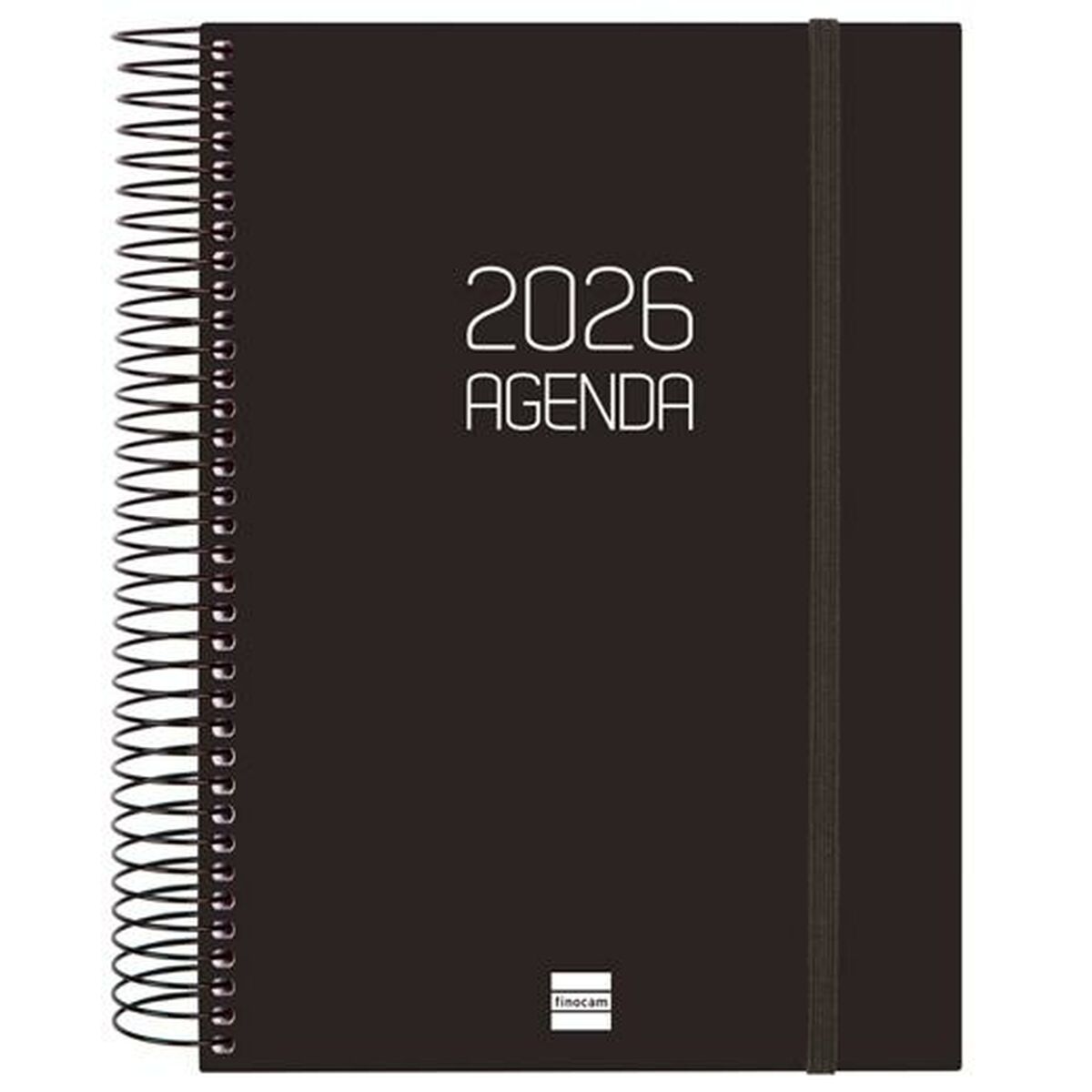 Agenda Finocam OPAQUE Preto A5 15,5 x 21,2 cm 2026