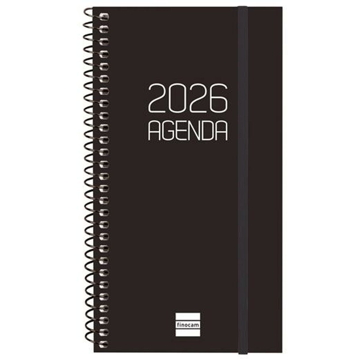 Agenda Finocam OPAQUE Preto 9,4 x 17,1 cm 2026