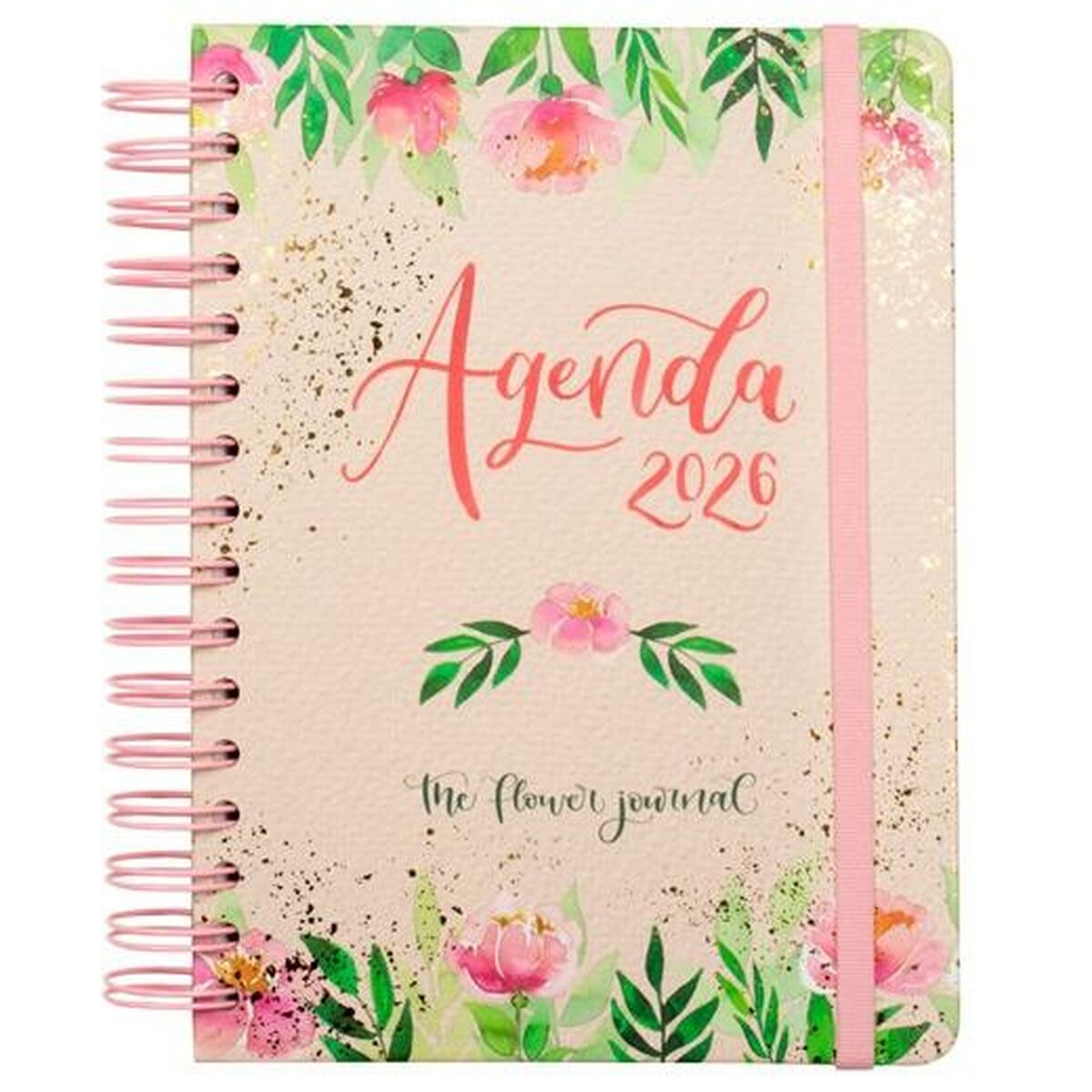 Agenda Finocam THE FLOWER JOURNAL A5 15,5 x 21,2 cm Cor de Rosa 2026
