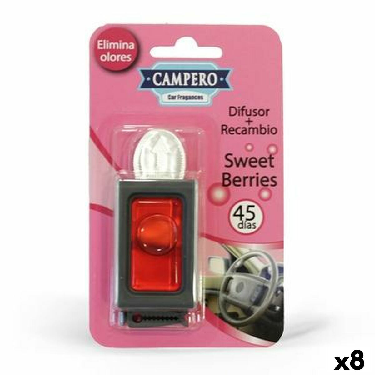 Ambientador Para Automóveis VINFER Frutos vermelhos (8 Unidades)