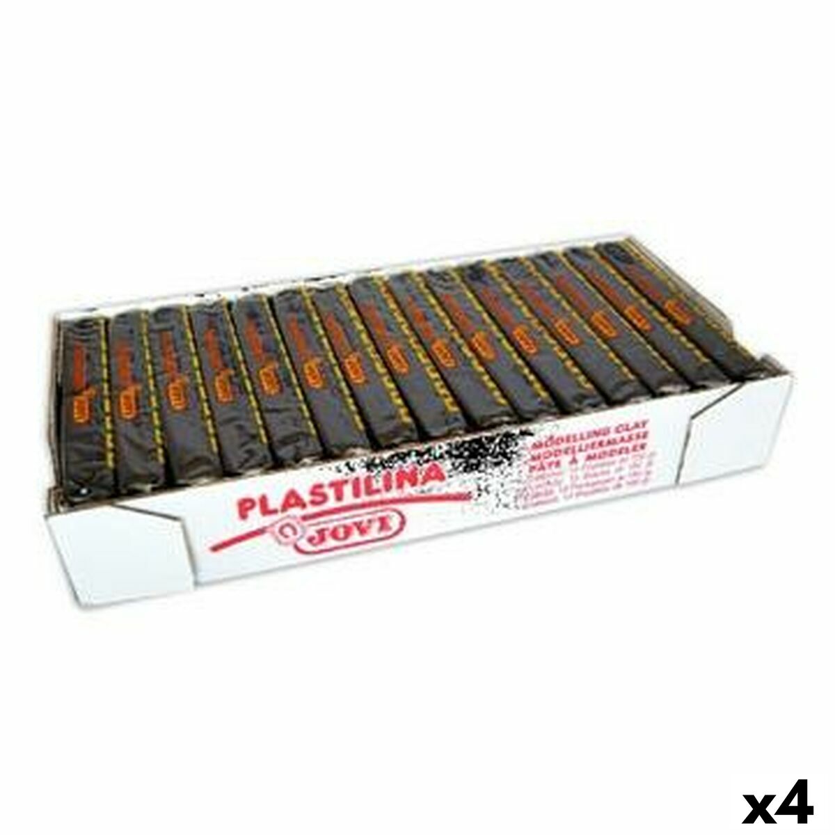 Plasticina Jovi Preto 150 g 15 Peças (4 Unidades)