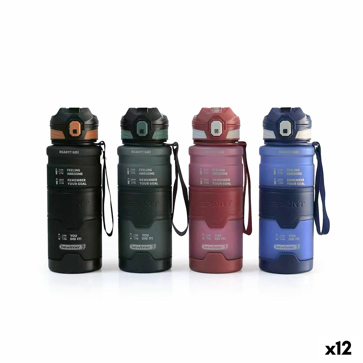 Garrafa de água Bewinner 800 ml 8 x 28,3 cm (12 Unidades)