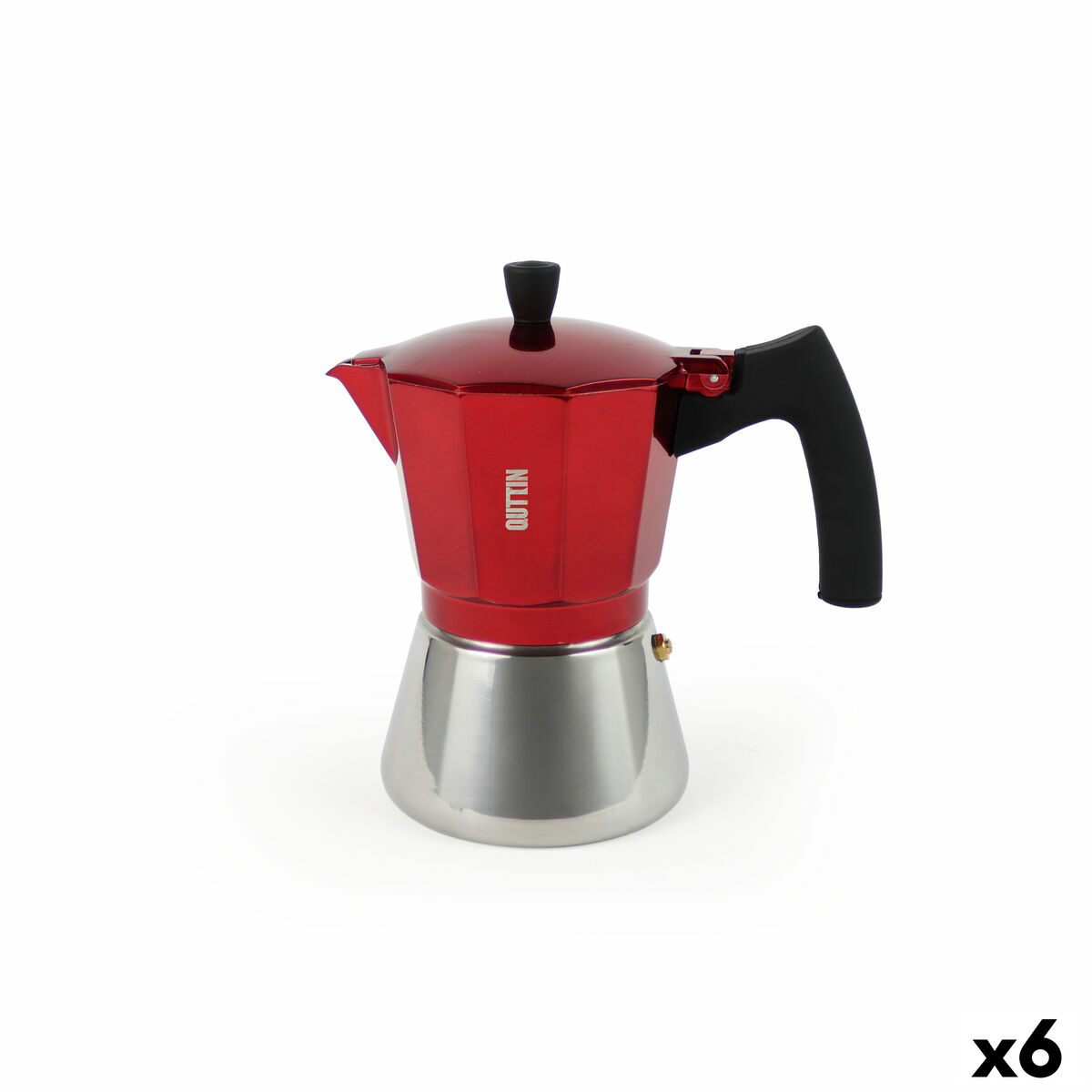 Cafeteira Italiana Quttin Vermelho Alumínio 0,45 L (6 Unidades)