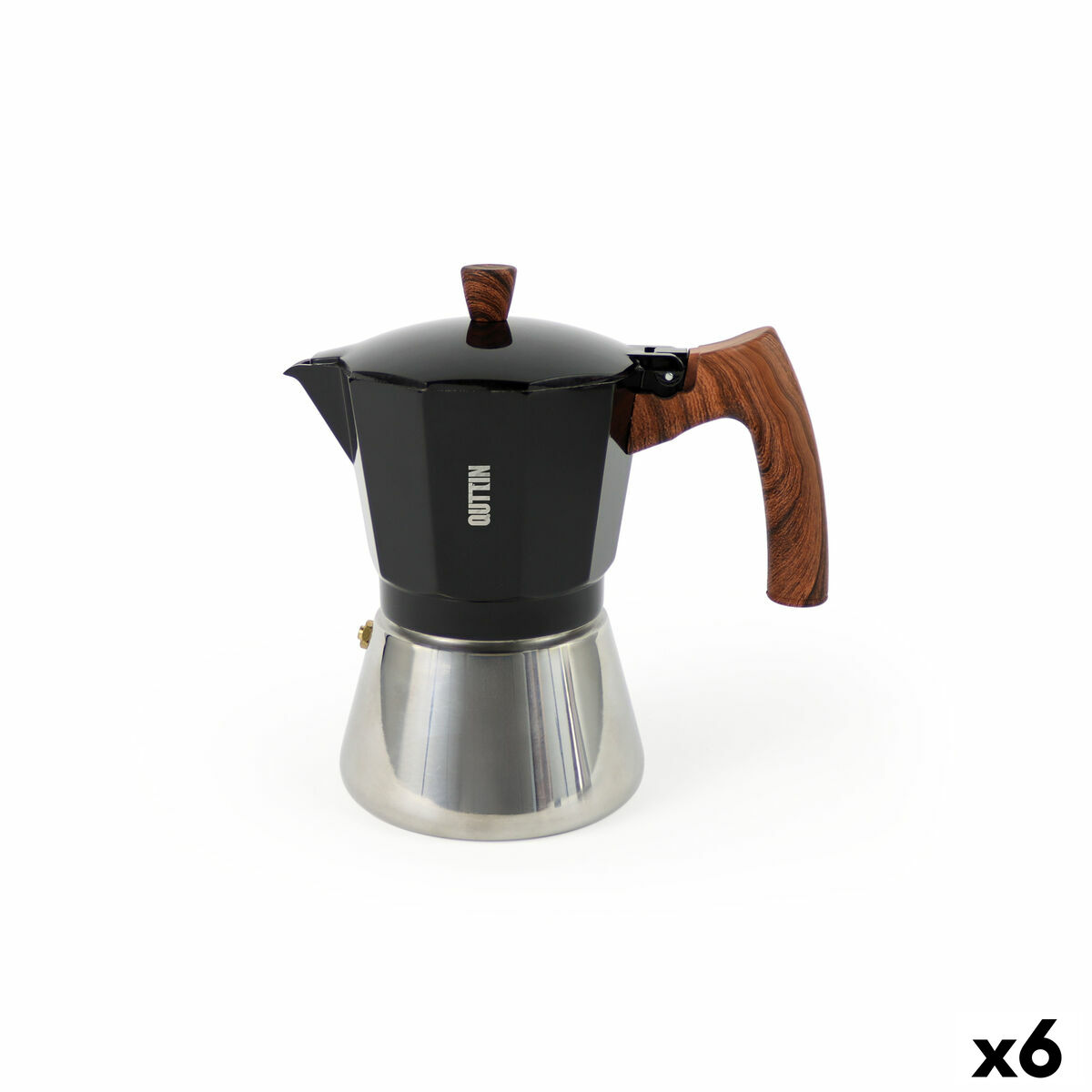 Cafeteira Italiana Quttin Preto 0,3 L (6 Unidades)