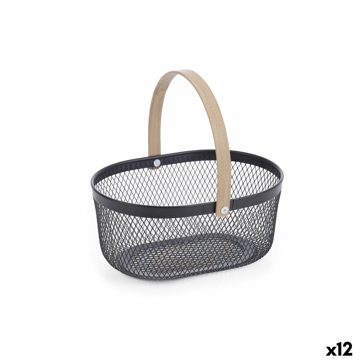 Cabaz Confortime Metal Bambu Oval (12 Unidades)