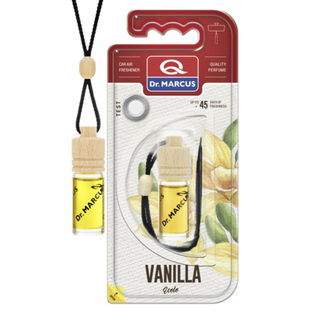 Ambientador Para Automóveis Dr Marcus ECOLO VANILLA Baunilha 4,5 ml Madeira Vidro