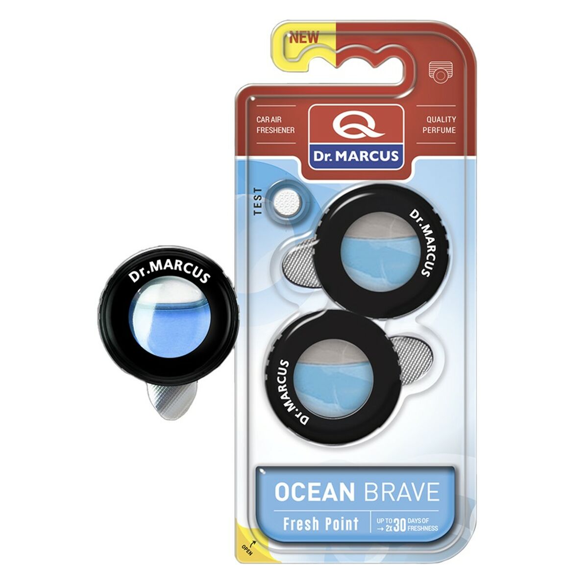 Ambientador Para Automóveis Dr Marcus FRESH POINT OCEAN BRAVE Oceano 2,5 ml Plástico (2 Unidades)