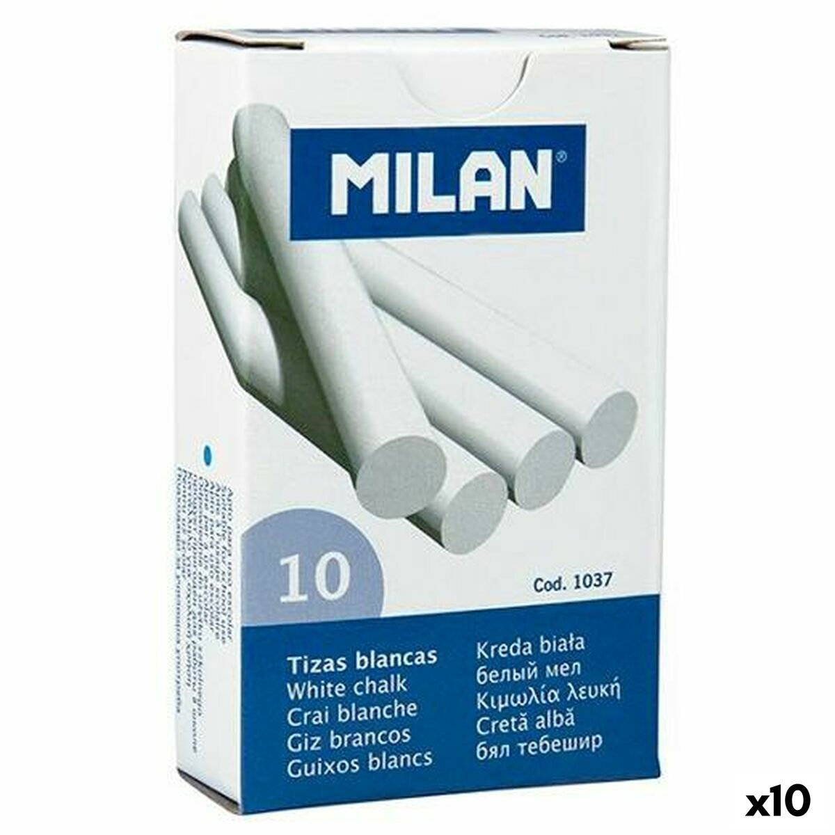 Giz Milan Branco 10 Peças (10 Unidades)
