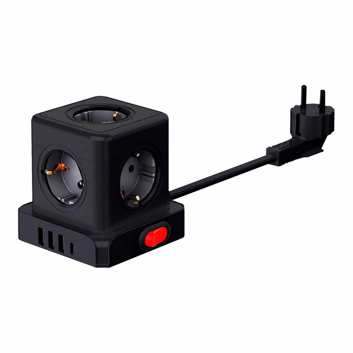 Extensão com 5 Tomadas com Interruptor Fbright Preto 3680 W (1,5 m)