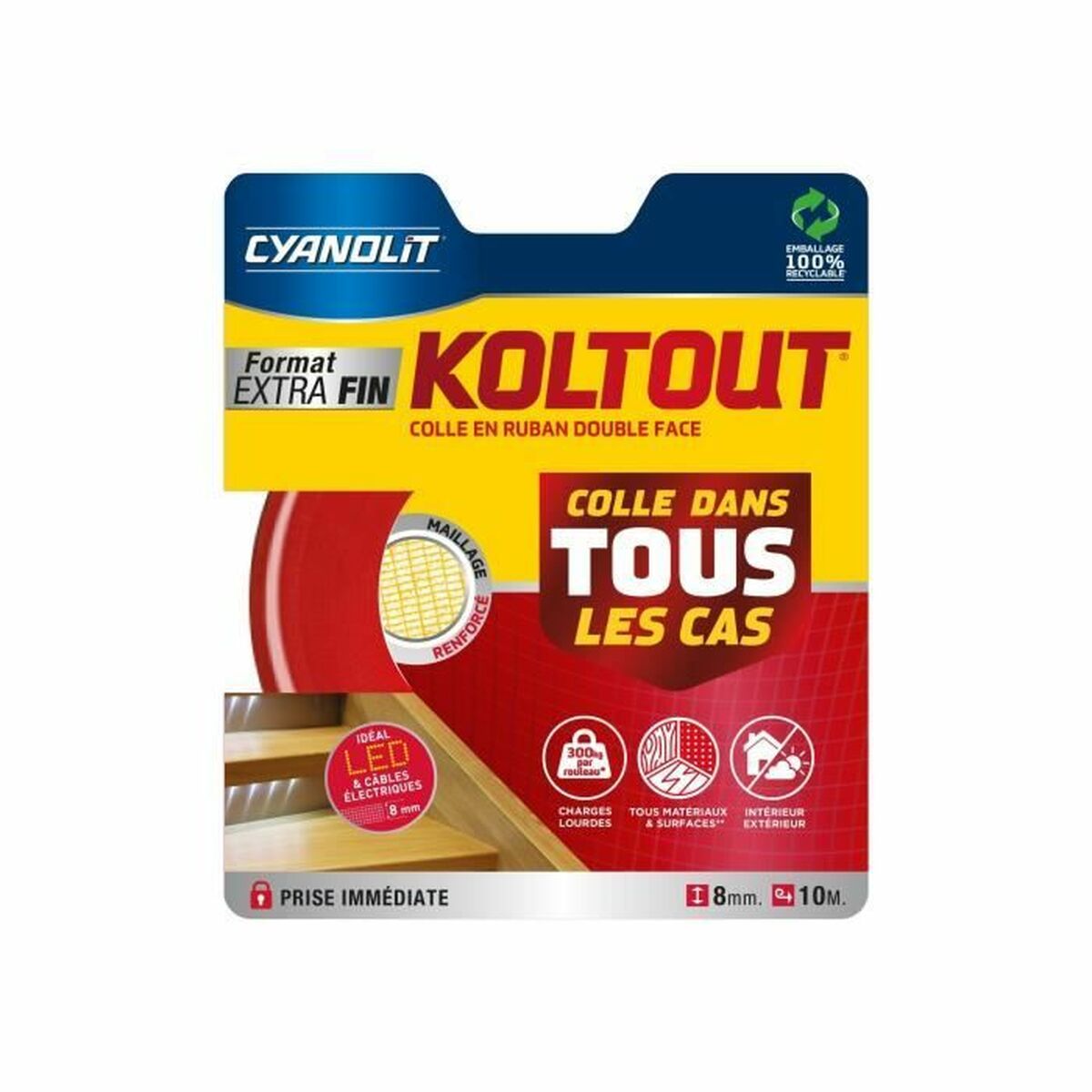 Fita de Dupla Face Cyanolit 10 m 8 mm