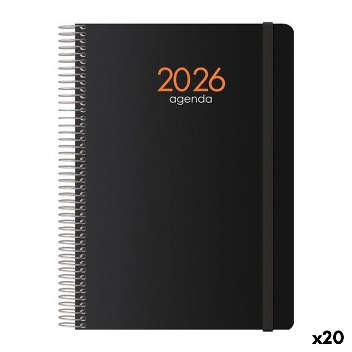Agenda DOHE SYNCRO Preto 1/4 15 x 21 cm 2026 (20 Unidades)