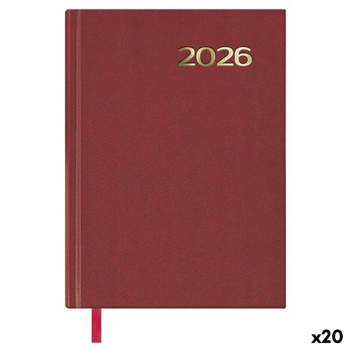 Agenda DOHE SÍNTEX Castanho-avermelhado 14 x 20 cm 2026 (20 Unidades)