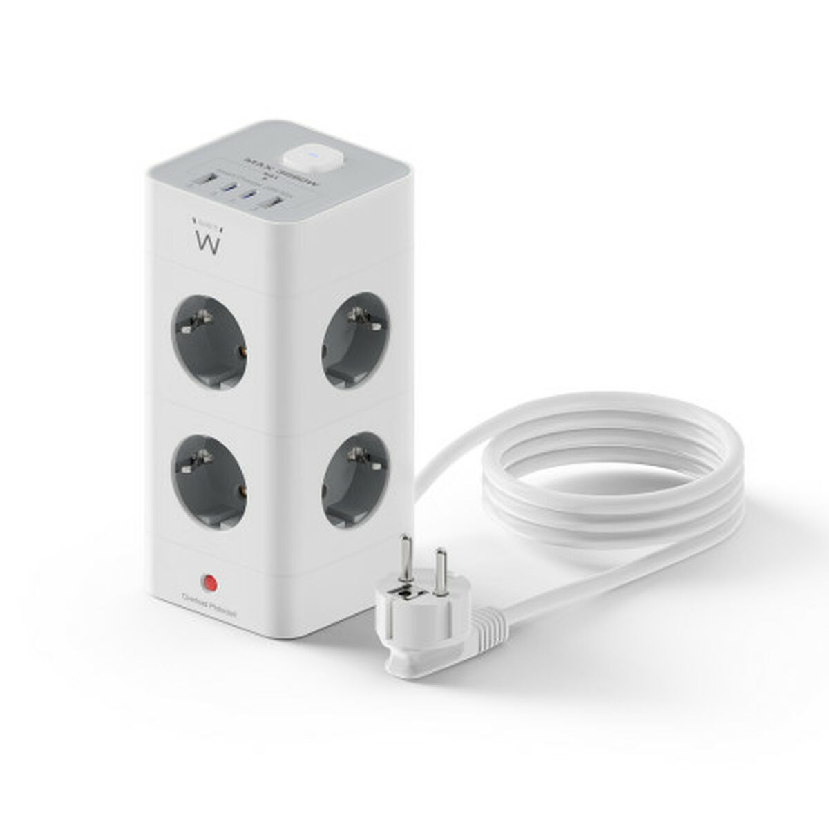 Entrelinha Ewent EW3864 Branco Cinzento 2 m