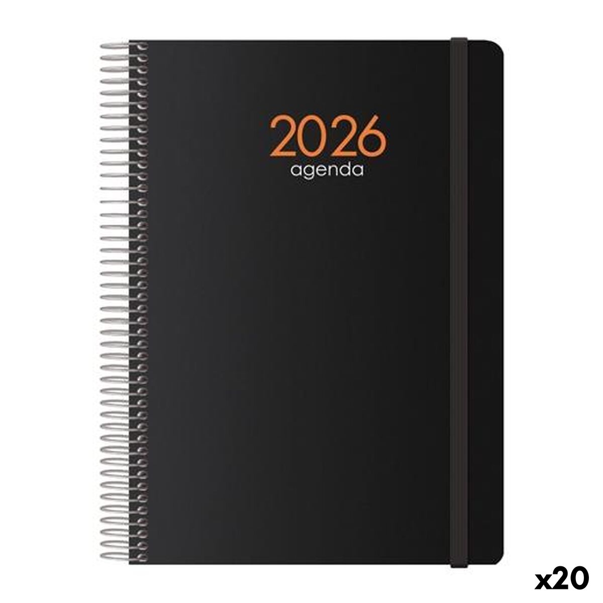 Agenda DOHE SYNCRO Preto 1/4 15 x 21 cm 2026 (20 Unidades)