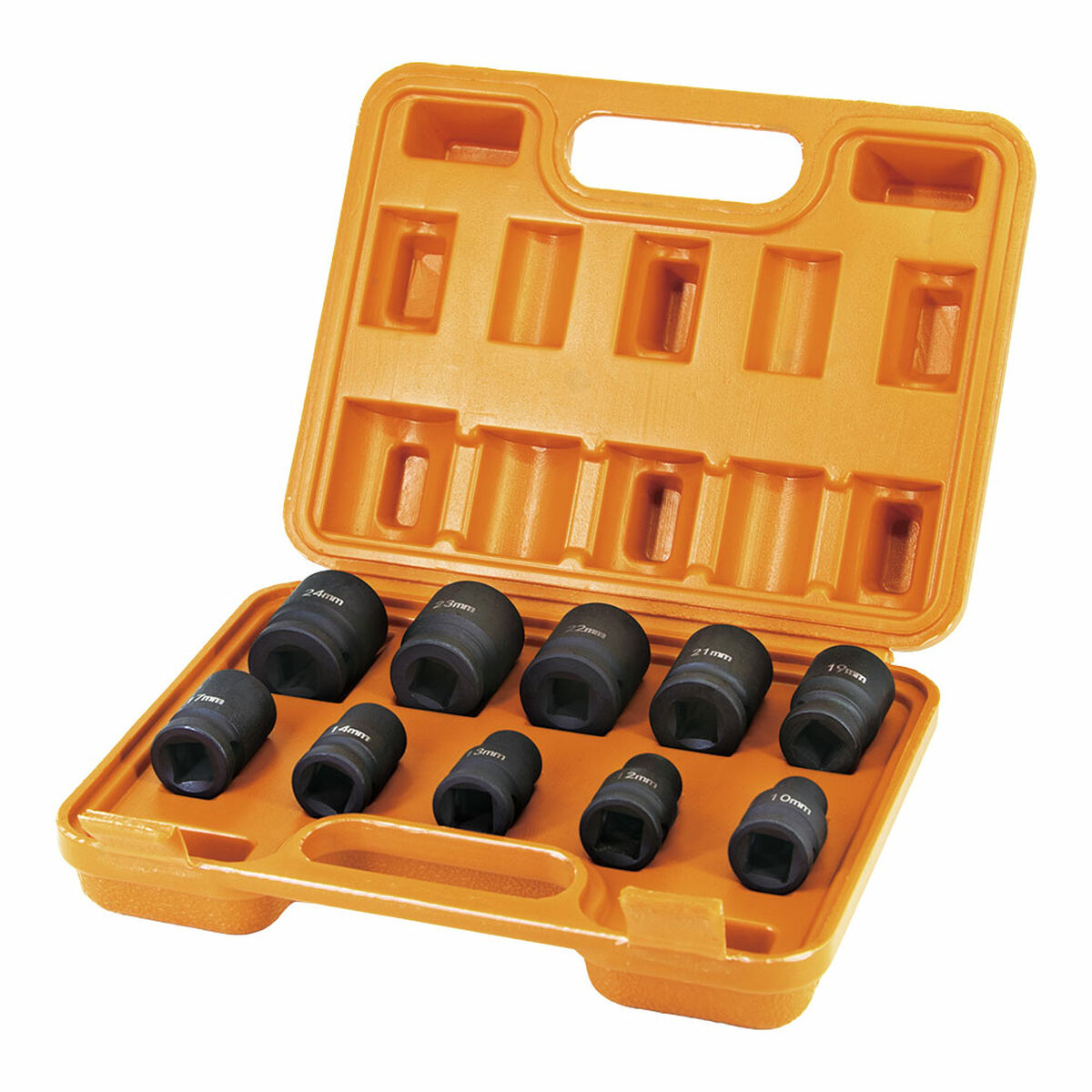 Jogo de Soquetes de Impacto Koma Tools 10, 12, 13, 14, 17, 19, 21, 22, 23, 24 MM 10 Peças
