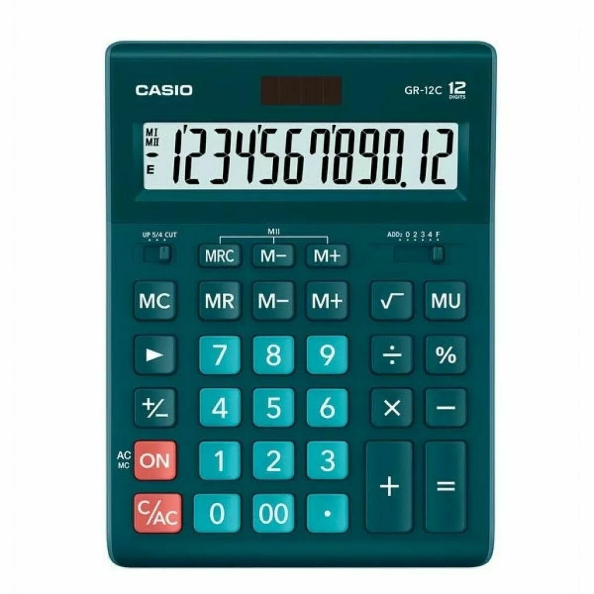 Calculadora Casio GR-12C-DG Preto Verde Plástico