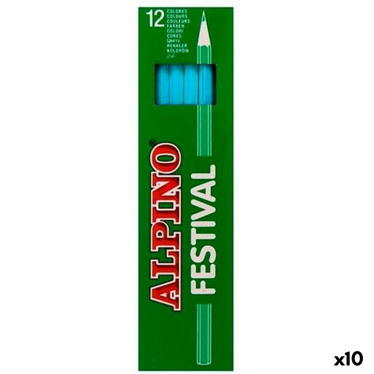 Lápis de cores Alpino Azul Claro 12 Peças (10 Unidades)