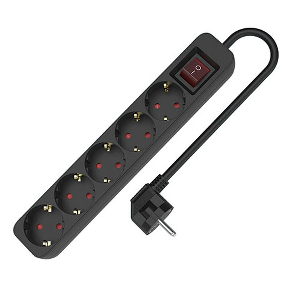 Extensão com 5 Tomadas com Interruptor TM Electron 3680 W Preto (1,5 m)