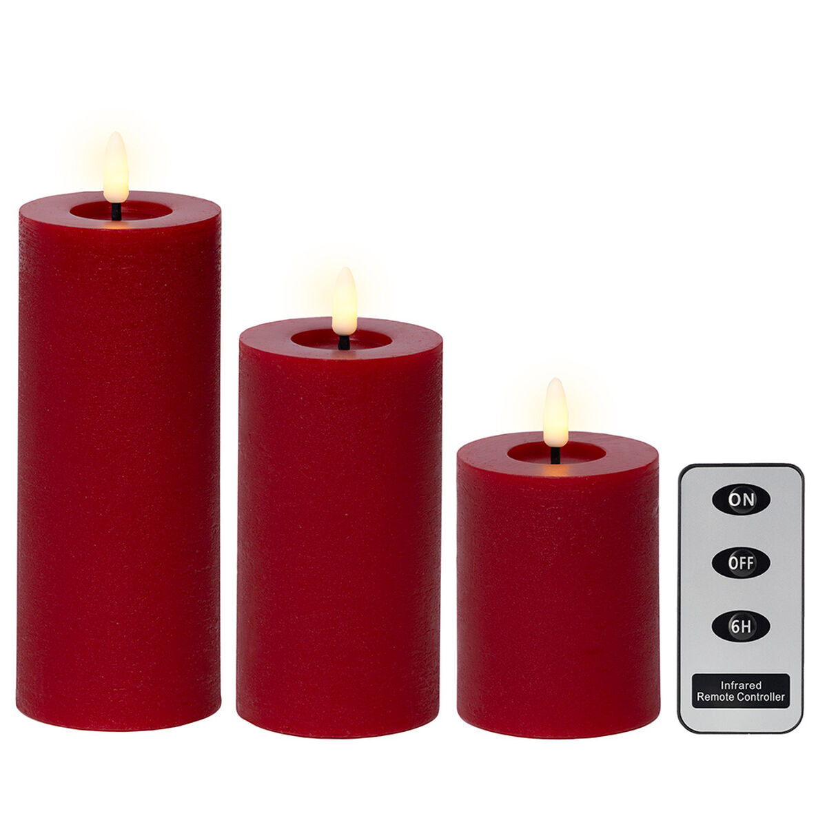 Vela Lumineo Vermelho Ø 7 x 19 cm