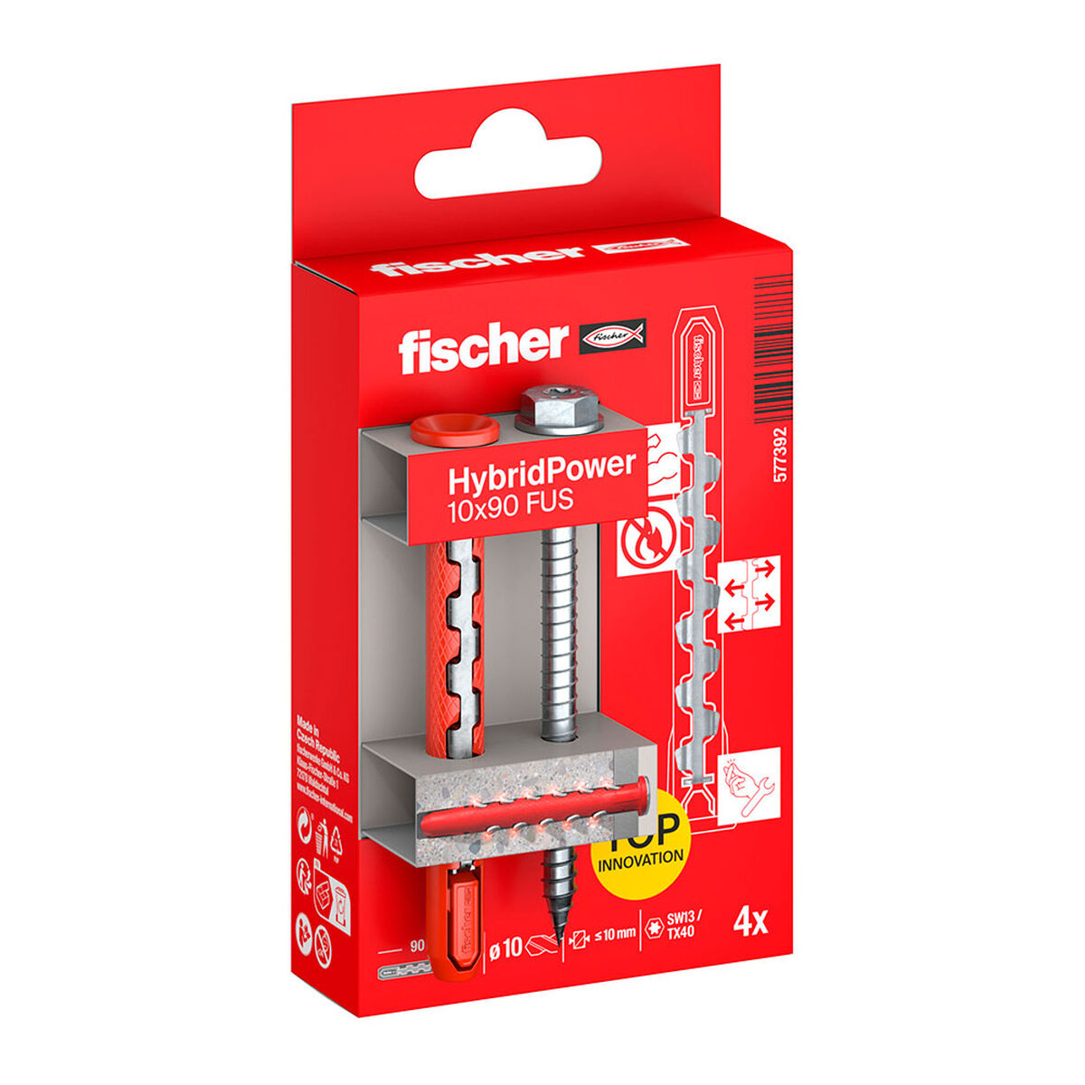 Buchas e parafusos Fischer hybridpower 90 mm Ø 10 x 90 mm (4 Unidades)
