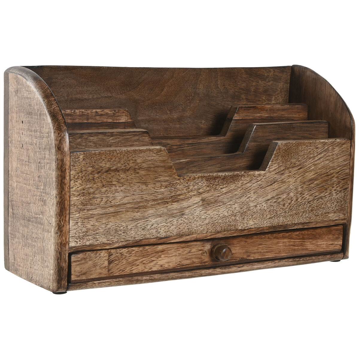 Organizador Home ESPRIT Castanho Madeira de mangueira 30 x 11 x 17 cm