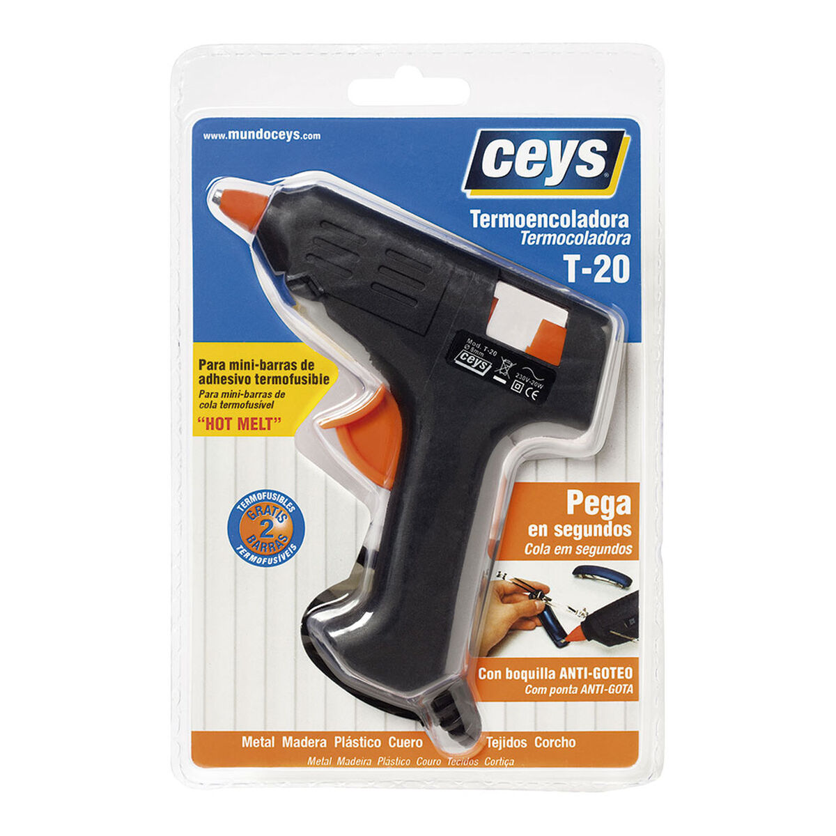 Pistola de silicone Ceys Preto Plástico