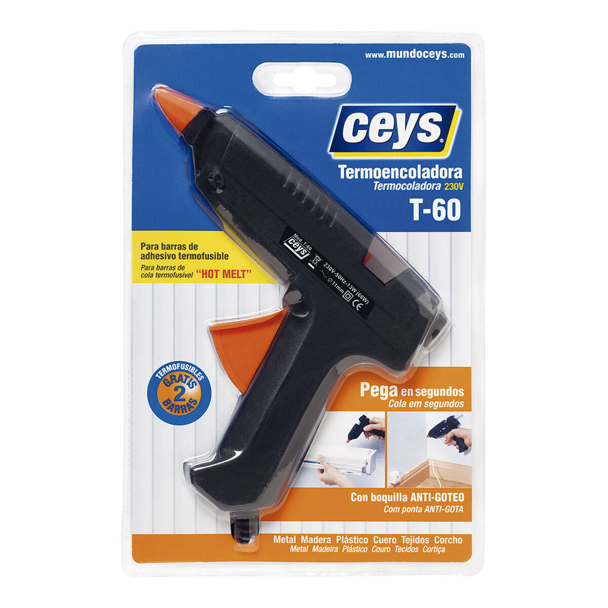 Pistola de silicone Ceys Preto Plástico