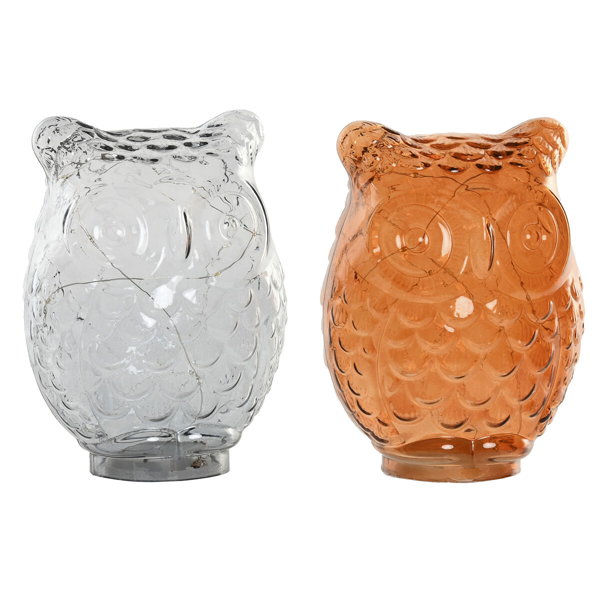 Decoração luminosa Home ESPRIT Cristal 15 X 12 X 20 CM (2 Unidades)