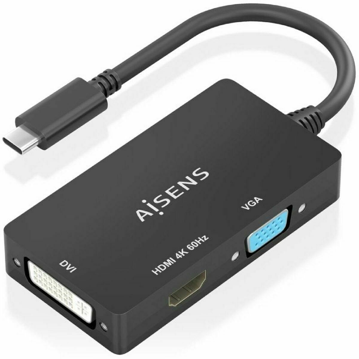 Adaptador USB-C para VGA/HDMI/DVI Aisens A109-0954 Preto 15 cm